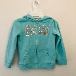 4T Blue Zip Up Sweatshirt Oshkosh with Sequins